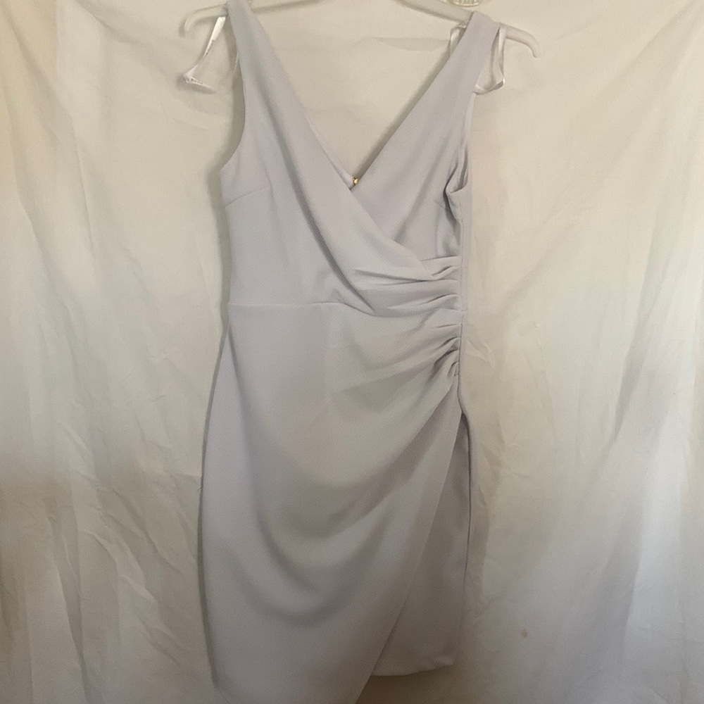 White asymmetrical sleeveless dress